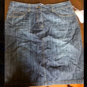Knee length jean skirt